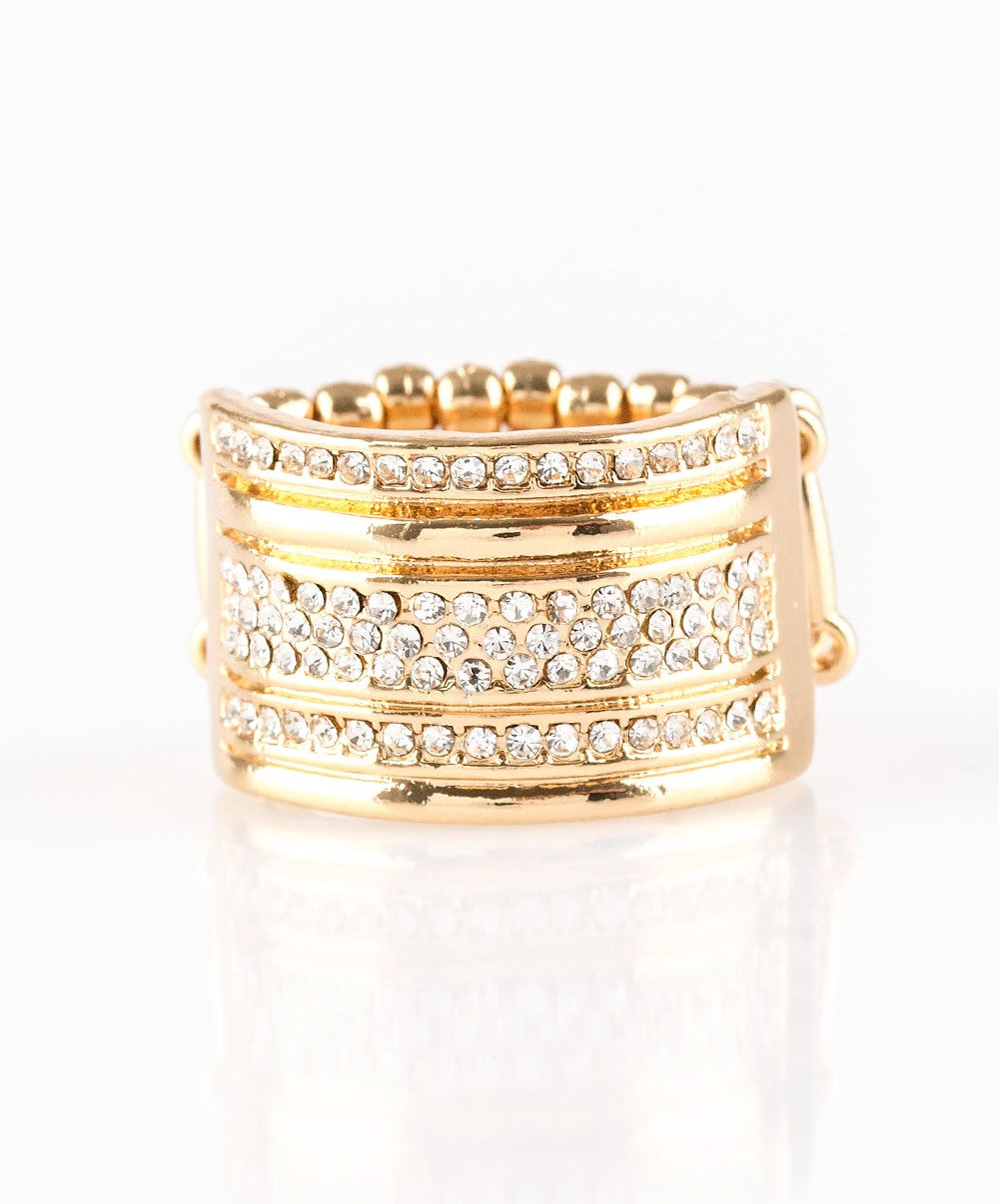 Top Dollar Drama Gold Ring