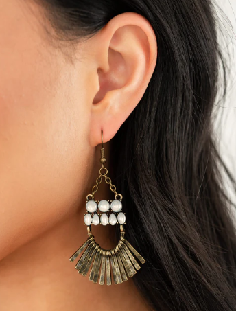 A FLARE For Fierceness Brass Earrings