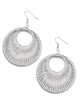 Weaving My Web Silver Earrings
