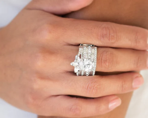 Top Dollar Bling White Ring