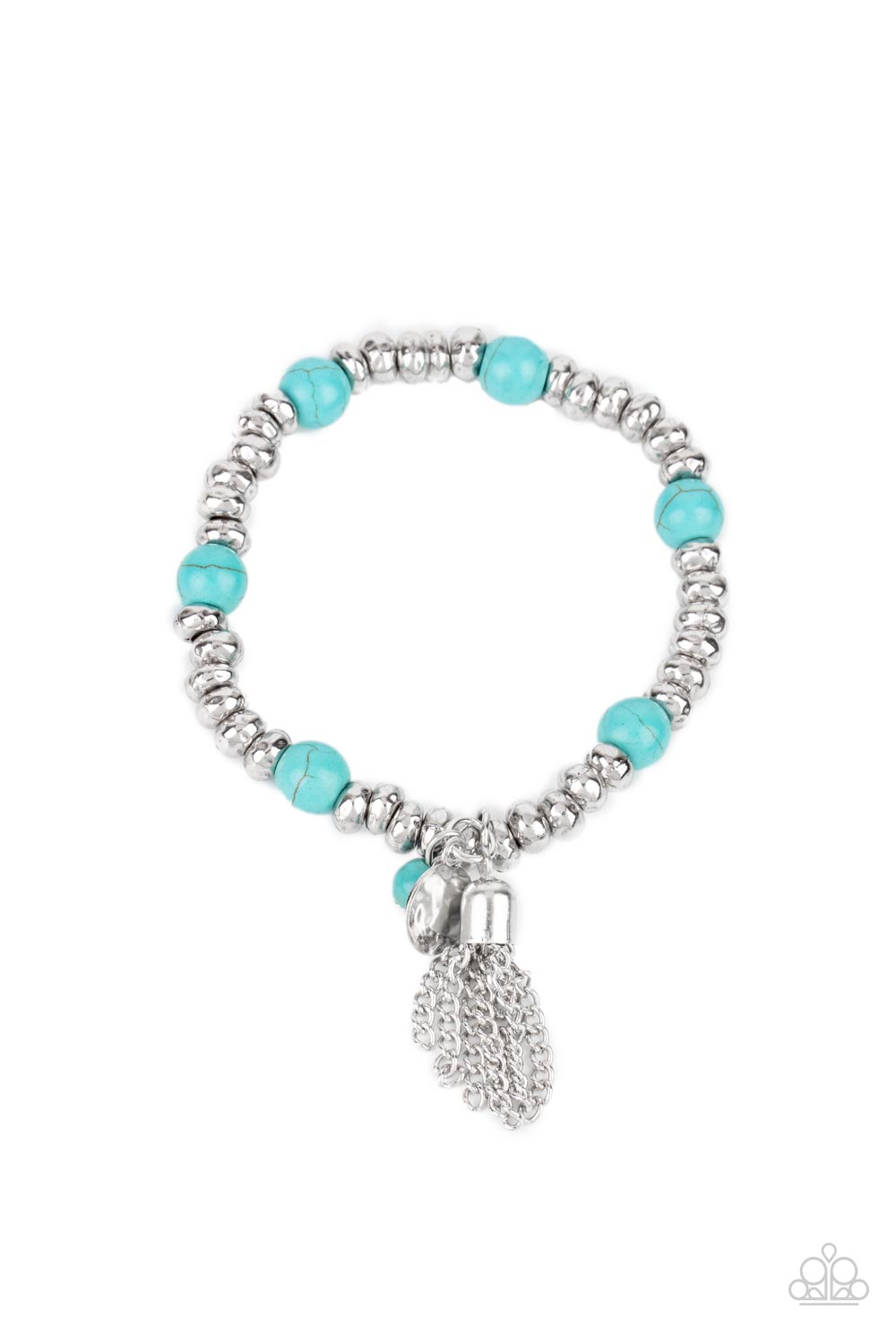 Whimsically Wanderlust Blue Stretch Bracelet
