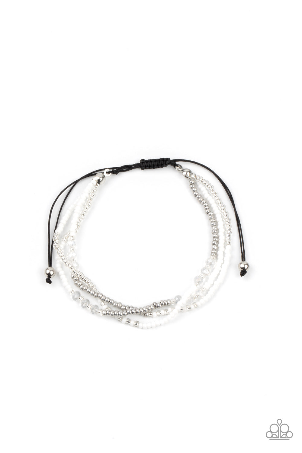 BEAD Me Up, Scotty! White Pull-Tie Bracelet
