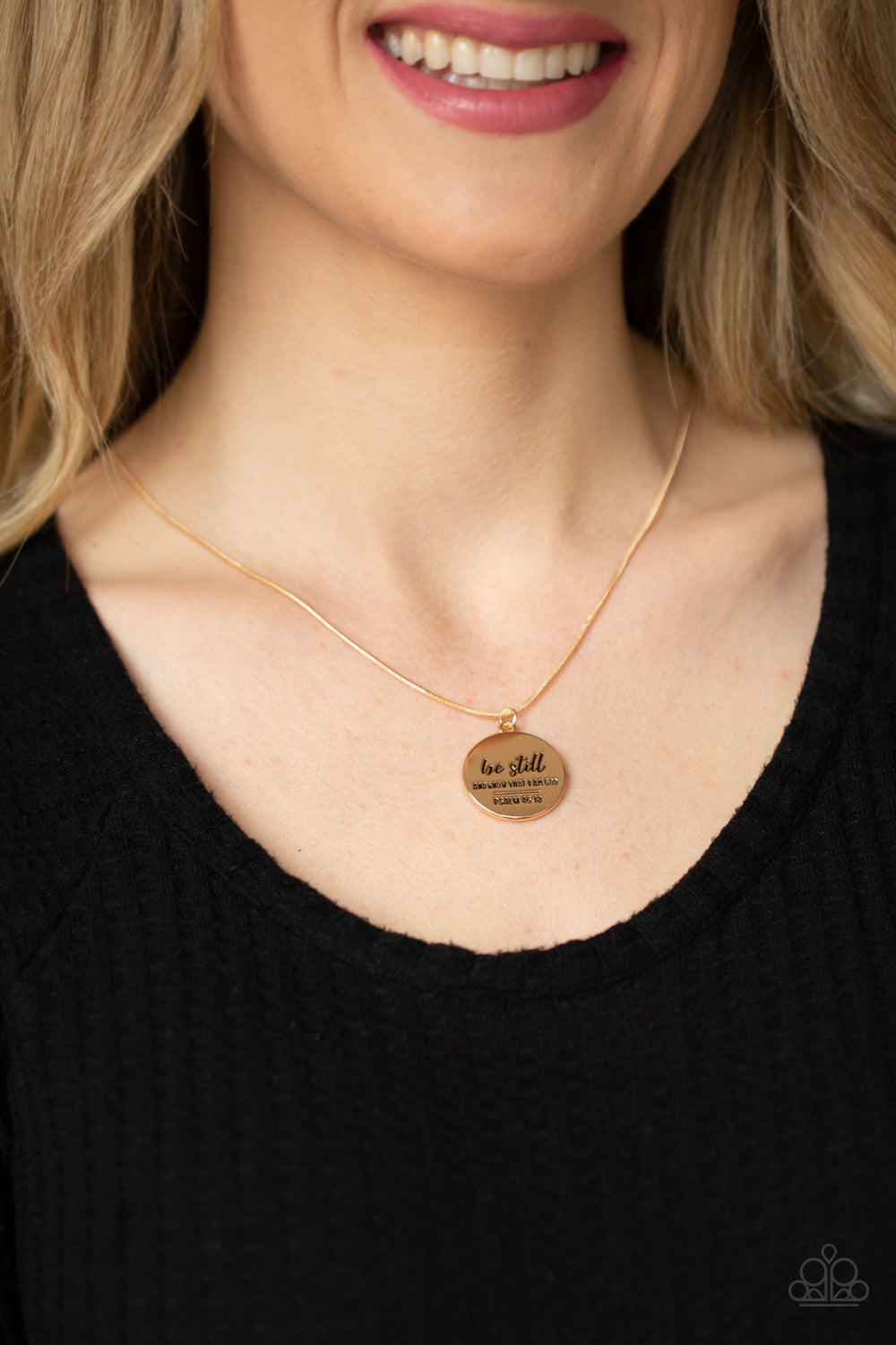 Be Still Inspirational Gold Necklace