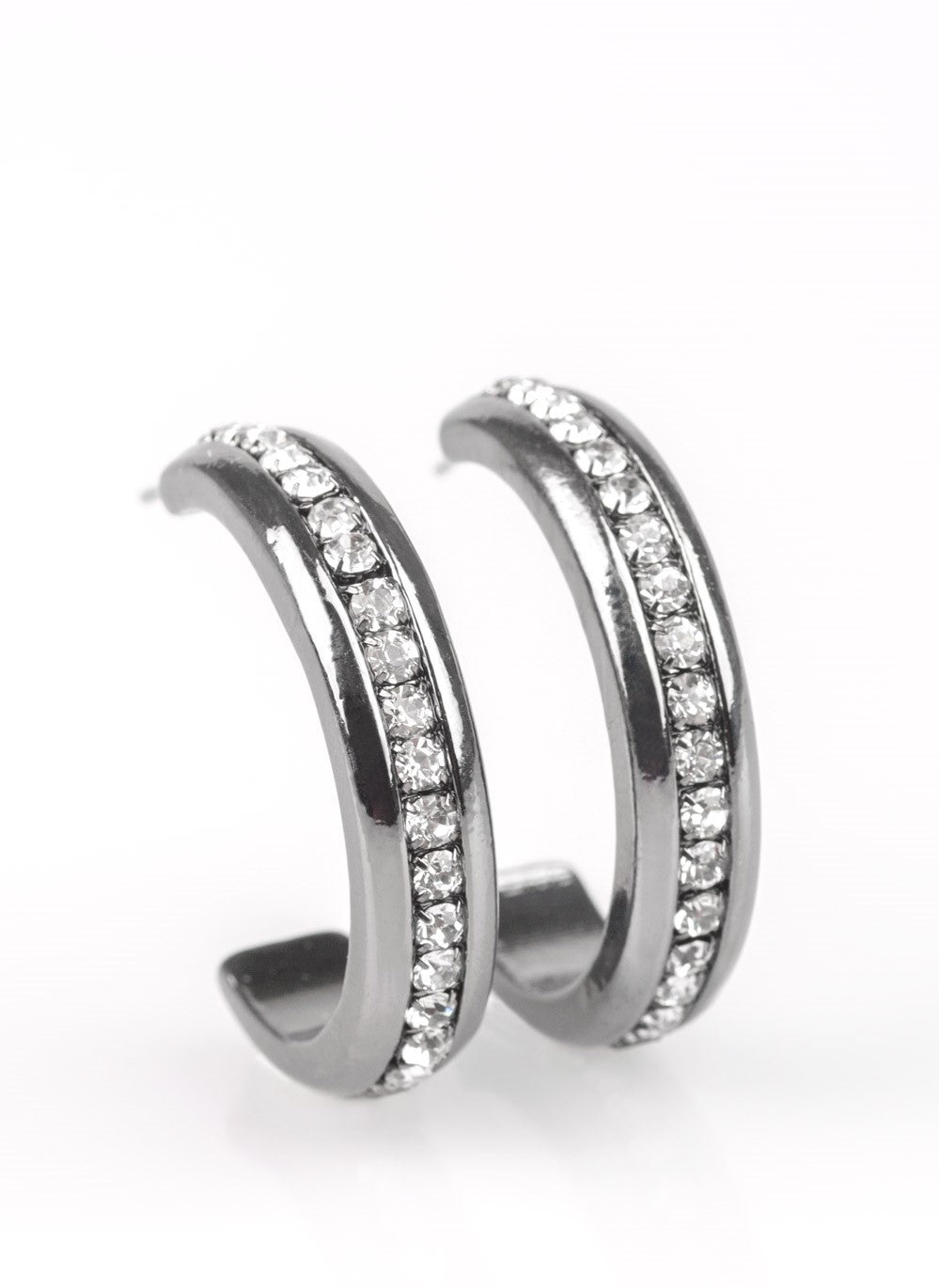5th Avenue Fashionista Black Hoop Earrings