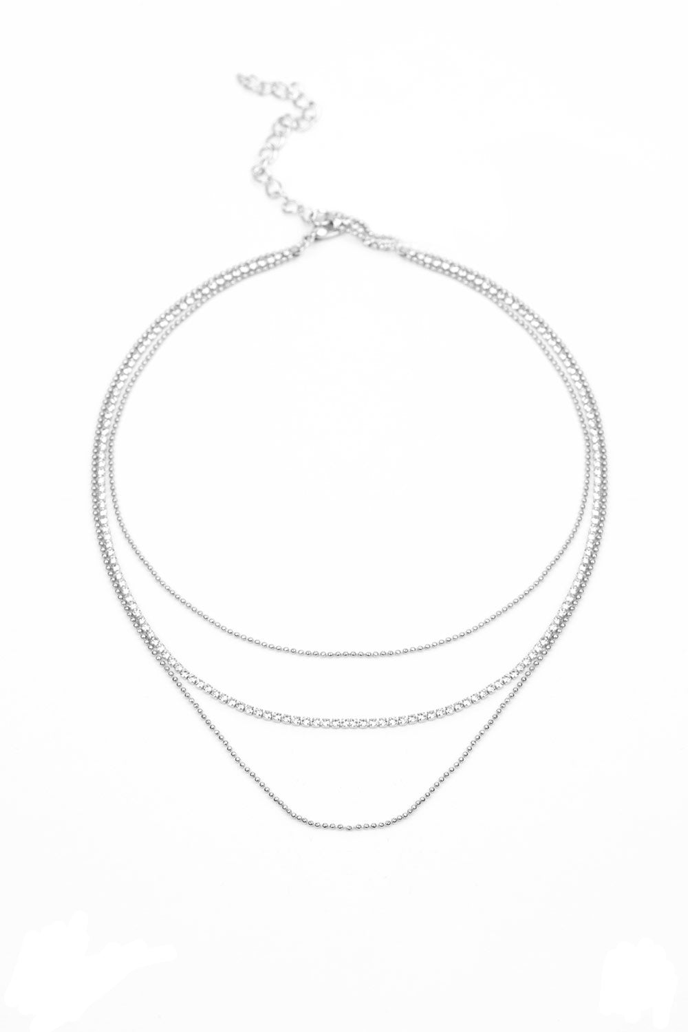 Battle Of The GLITZ White Choker Necklace