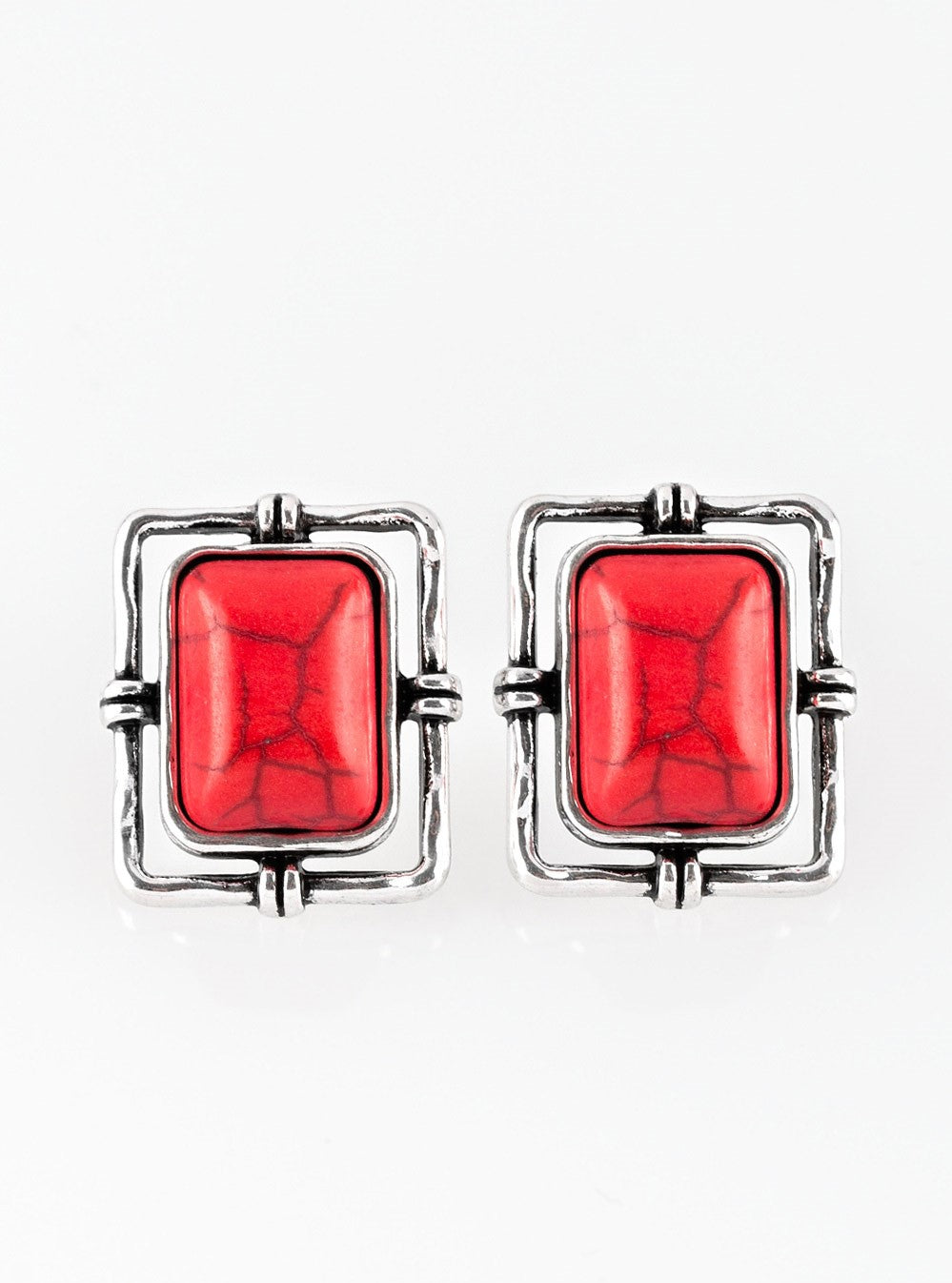 Center STAGECOACH Red Post Earrings