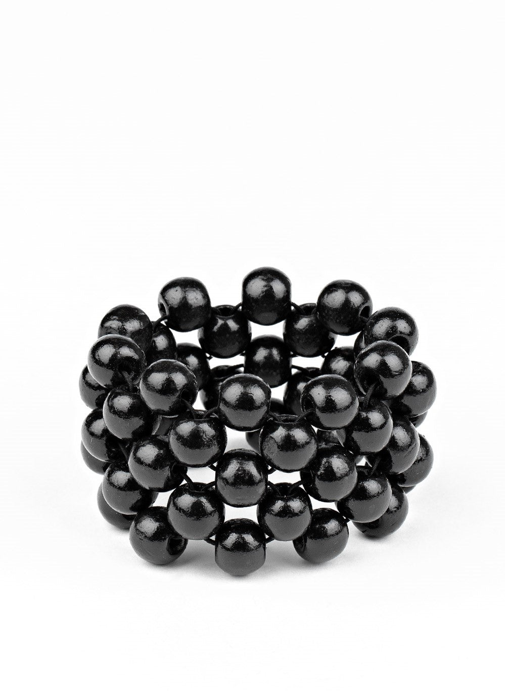 Tiki Tropicana Black Wood Stretch Bracelet