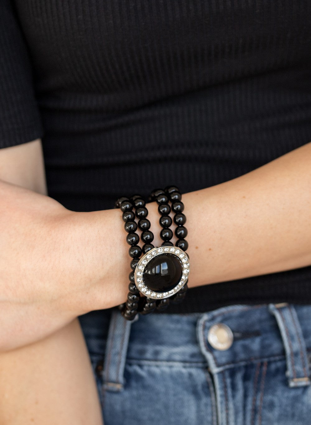 Top Tier Twinkle Black Stretch Bracelet