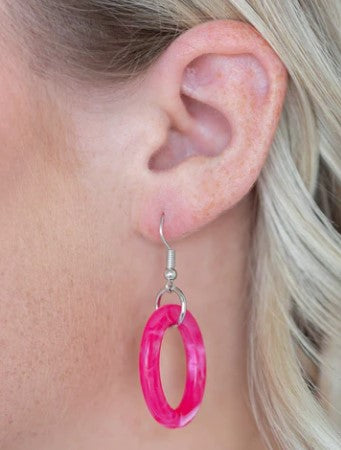 Turn Up The Heat Pink Acrylic Necklace