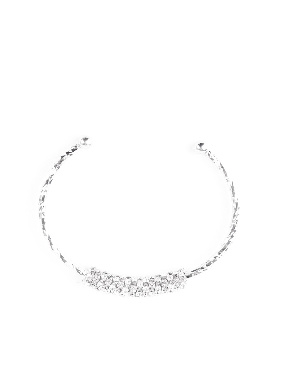 Twinkling Twist White Cuff Bracelet