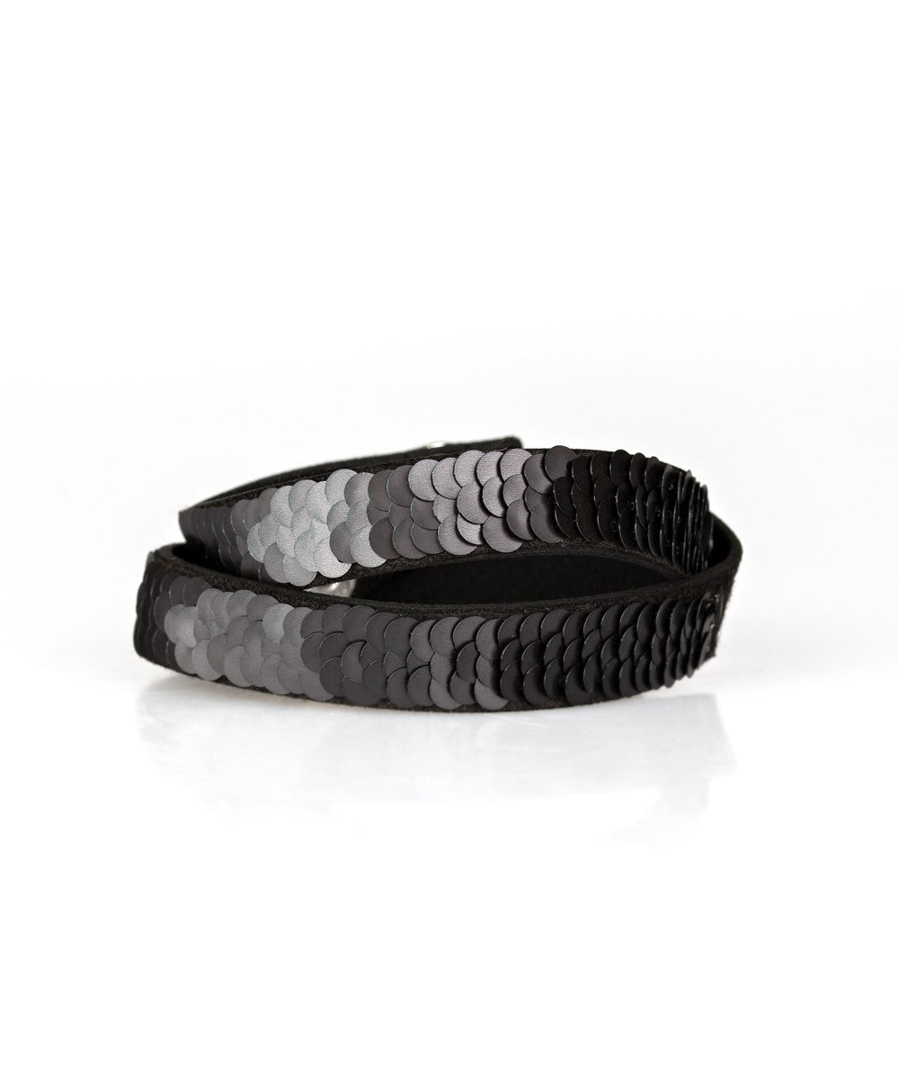 Under The SEQUINS Silver Double Wrap Bracelet
