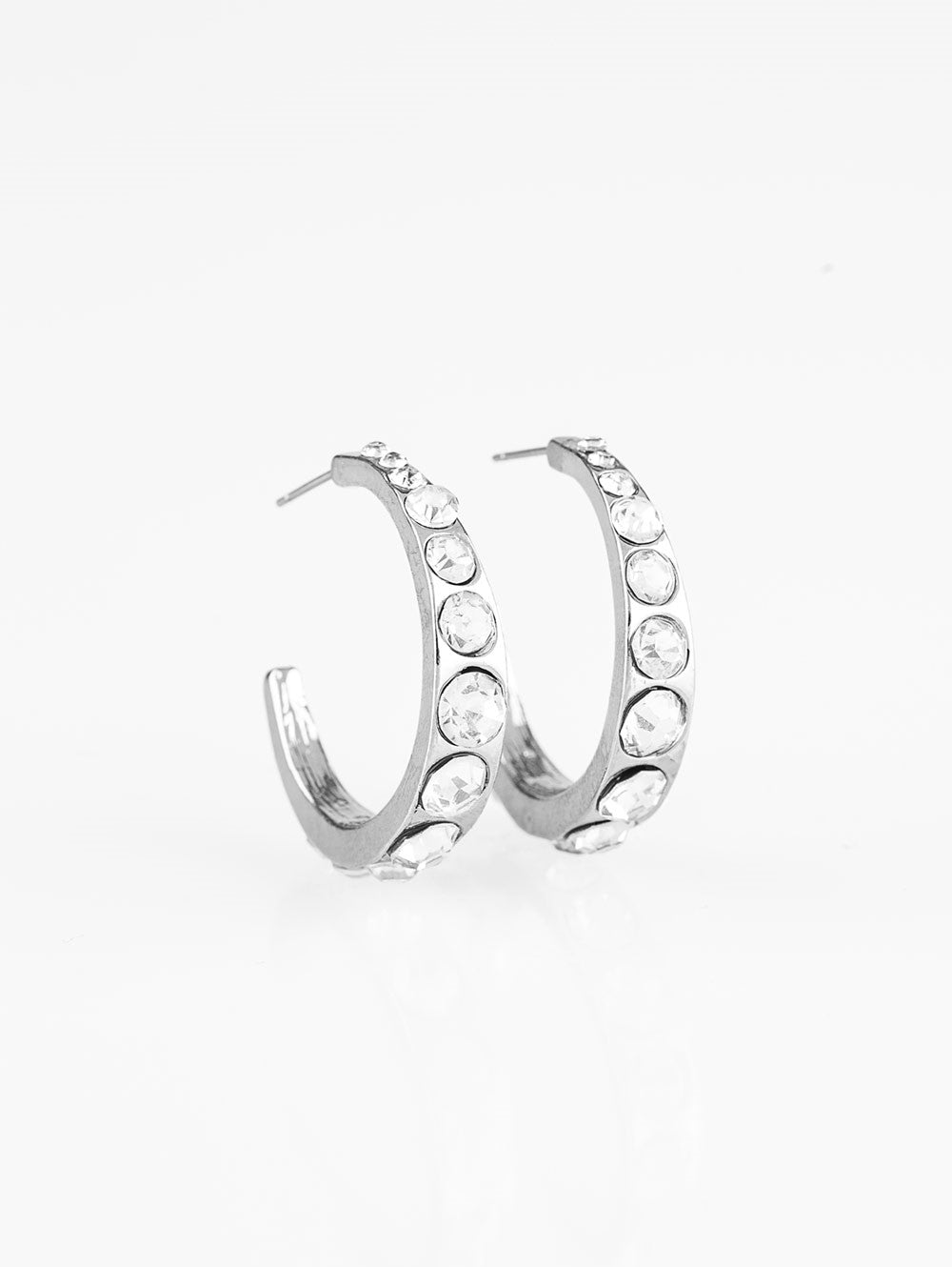Welcome To Glam Town White Hoop Earrings
