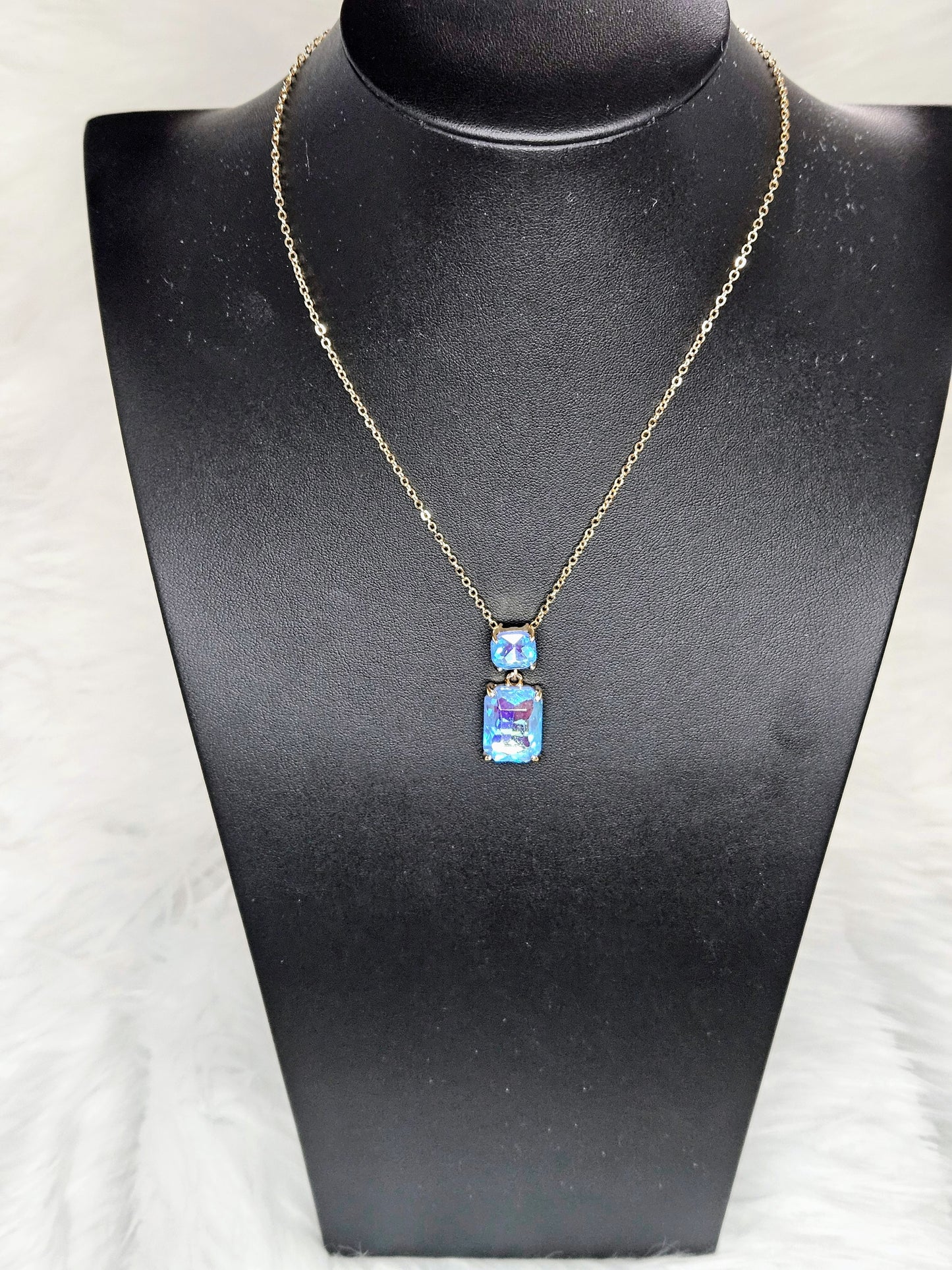 Azure Cascade Iridescent Necklace