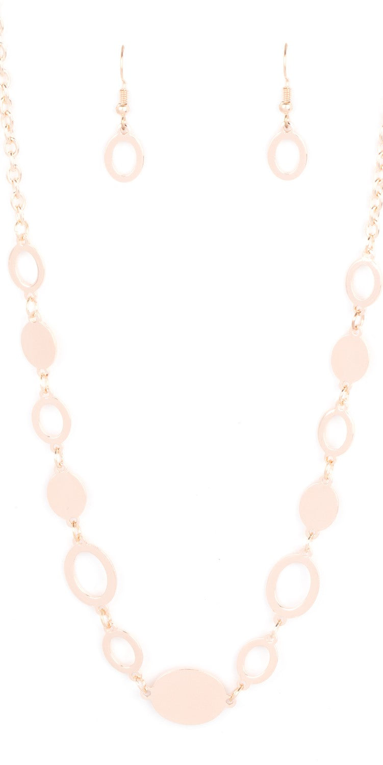 Working OVAL-time Rose Gold Necklace