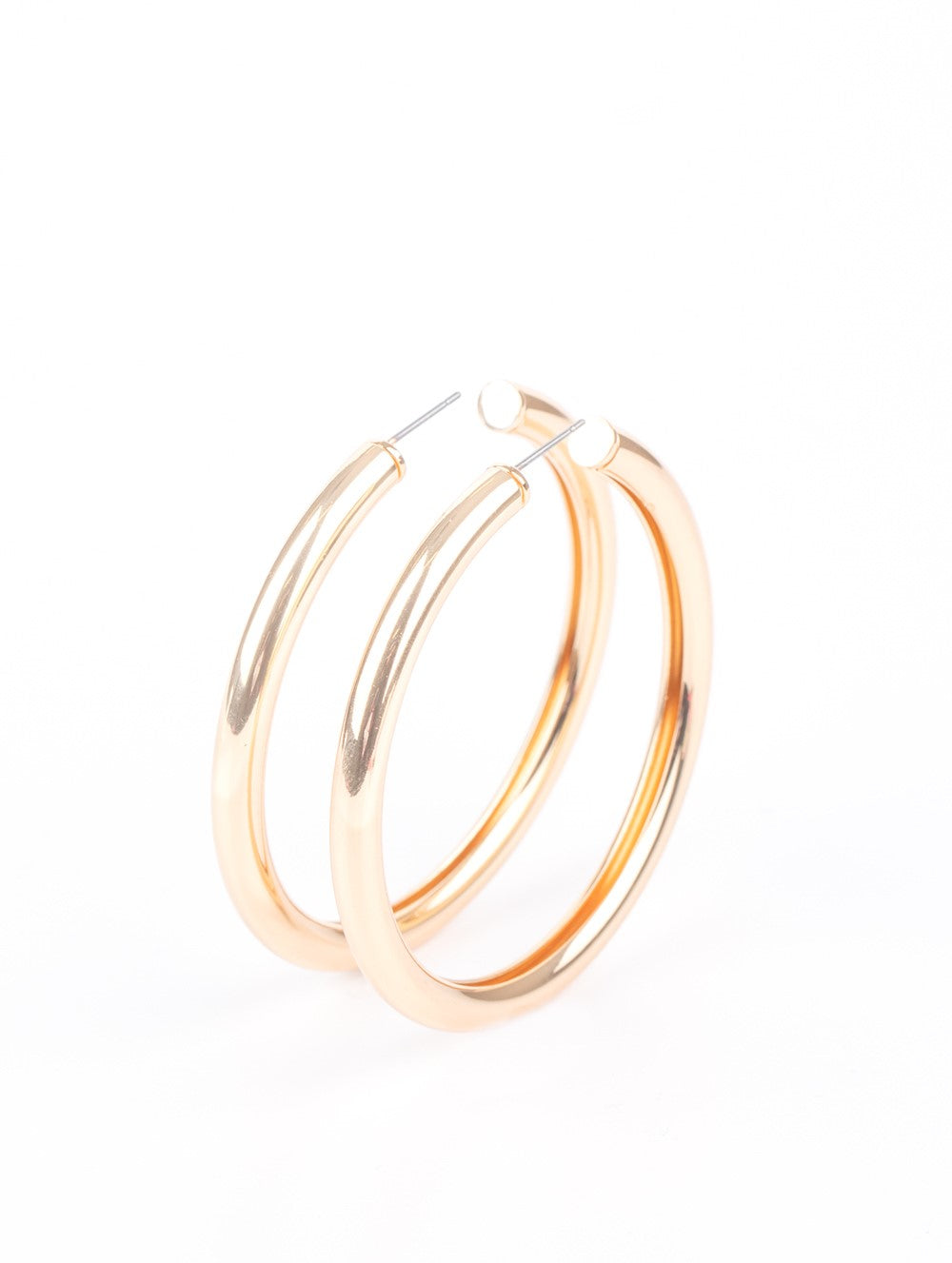 Curve Ball Gold Hoop Earrings