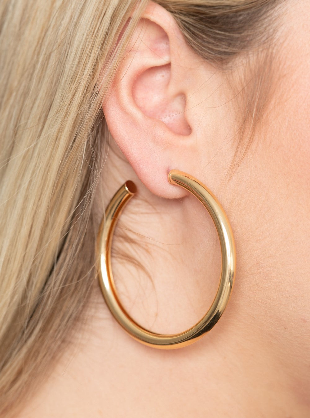 Curve Ball Gold Hoop Earrings