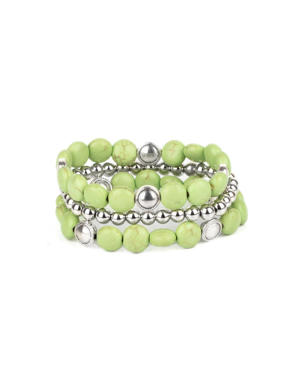 Green Verbena Green Stretch Bracelet