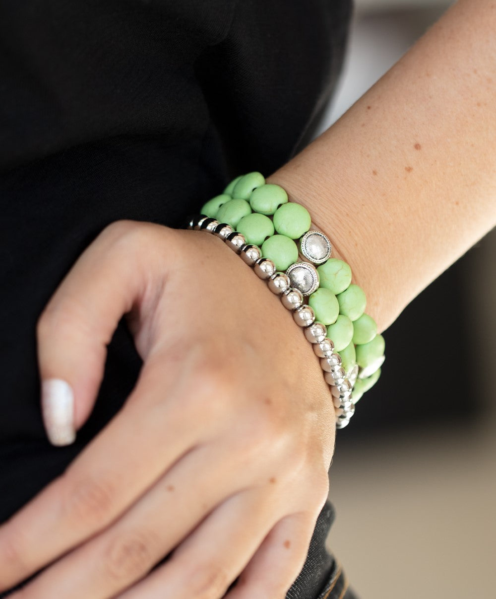 Green Verbena Green Stretch Bracelet