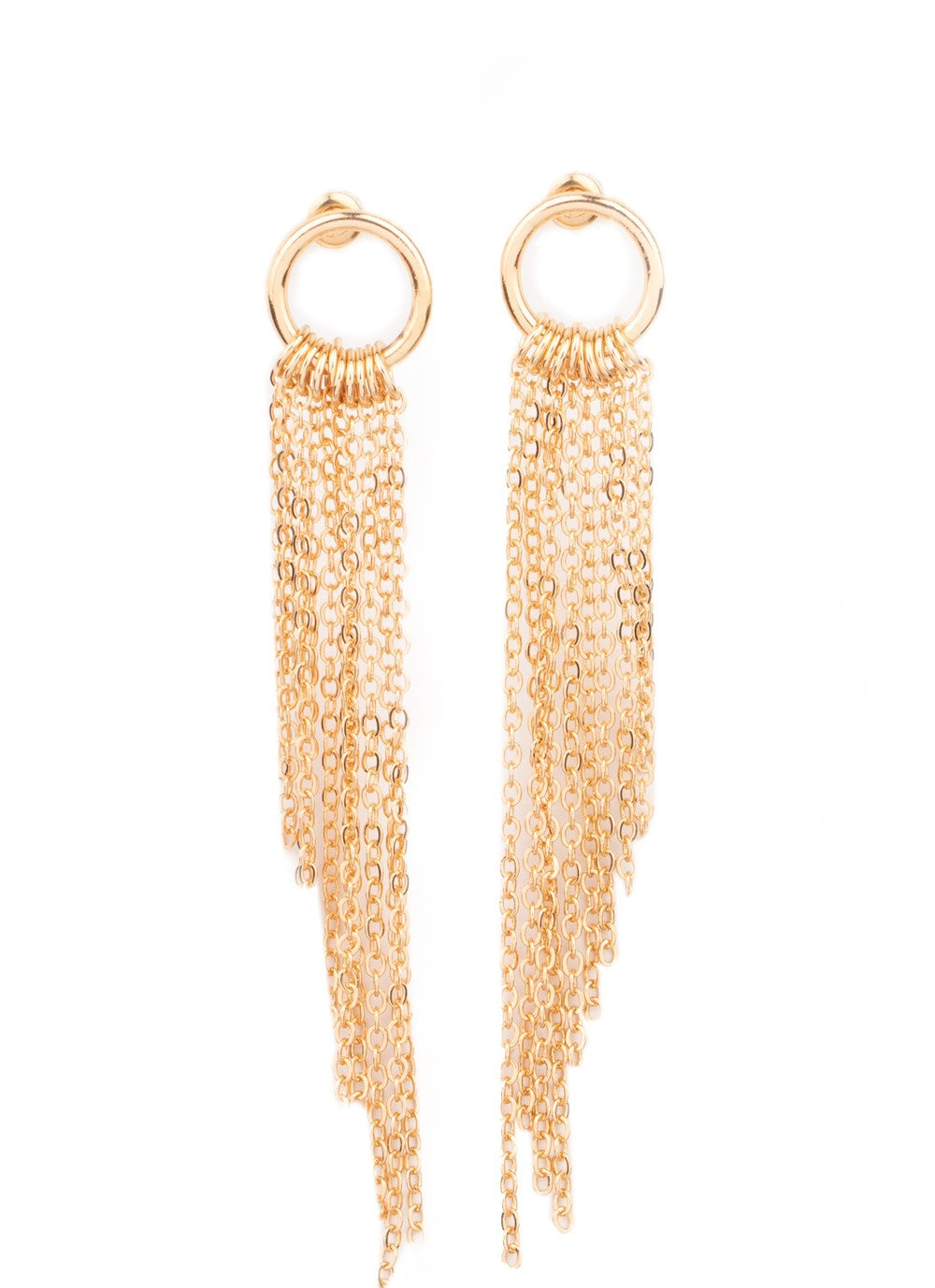 Divinely Dipping Gold Post Earrings