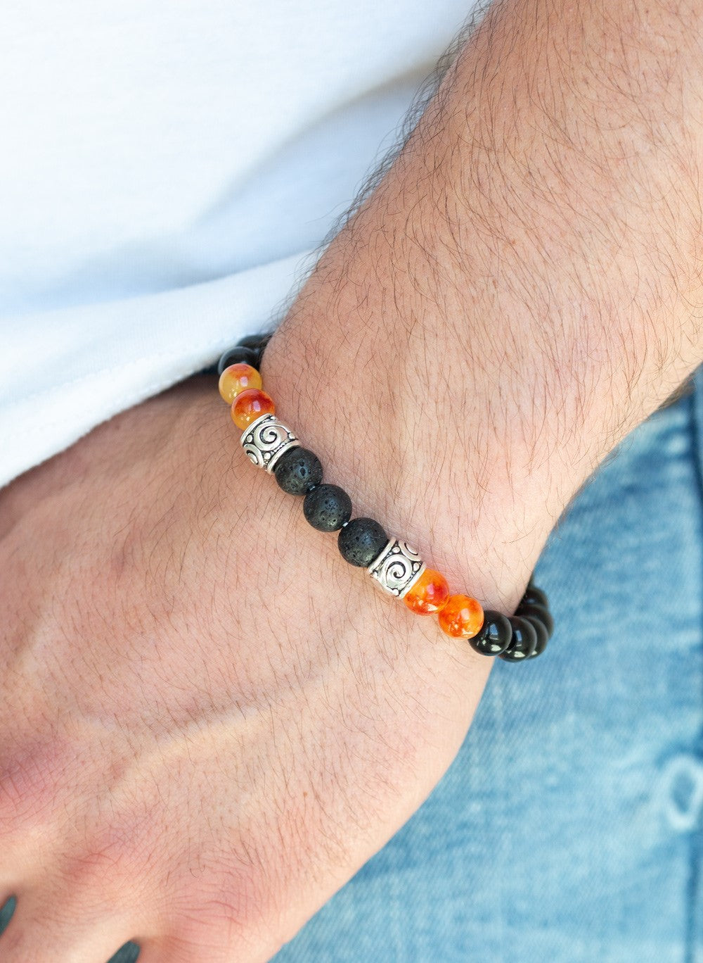 Proverb Orange Stretch Bracelet