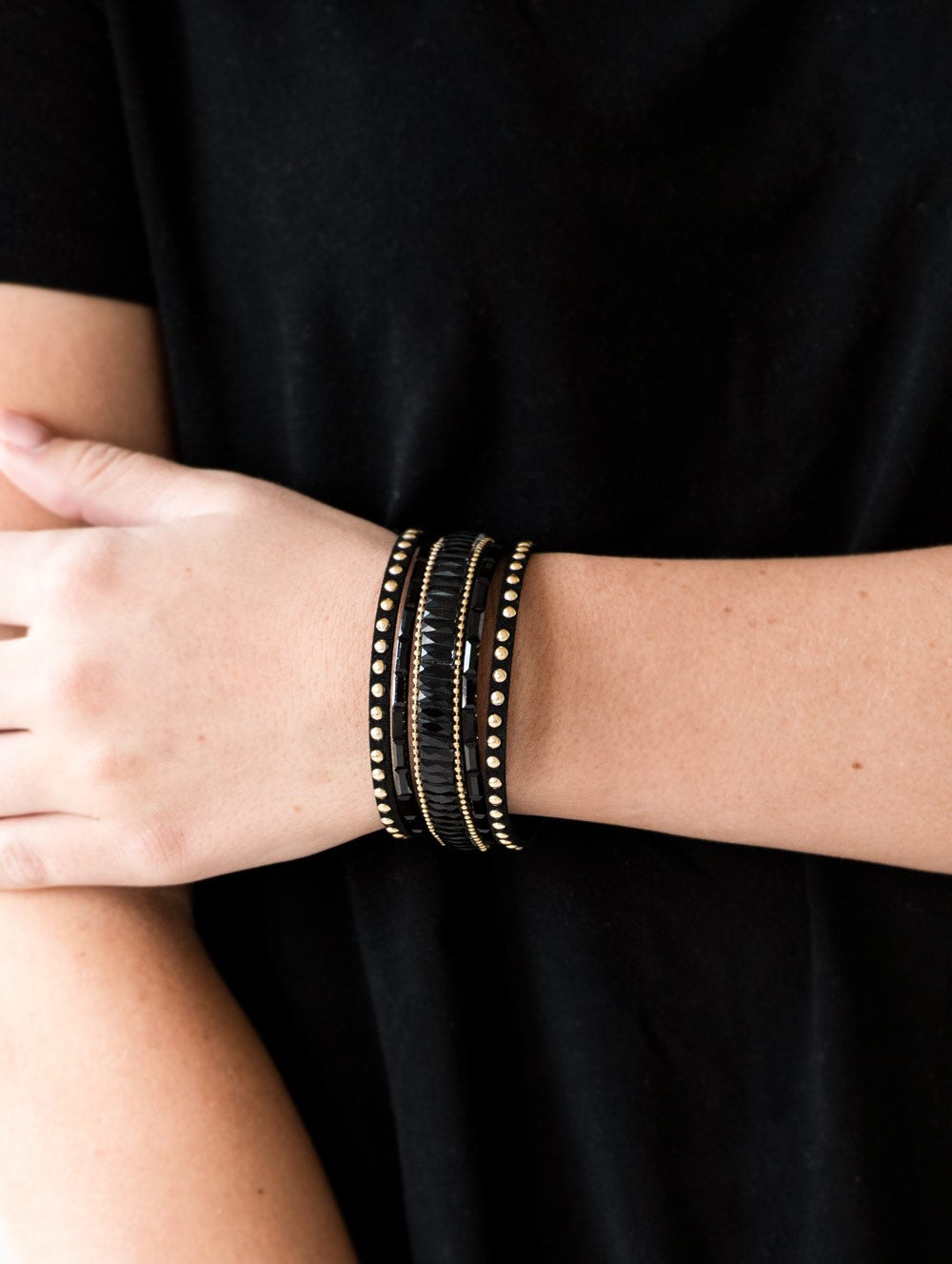 Rock Star Rocker Gold Wrap Bracelet