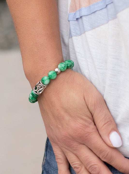 Soothes The Soul Green Stretch Bracelet