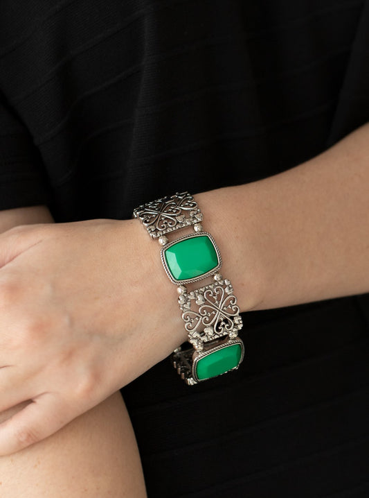 Colorful Coronation Green Stretch Bracelet