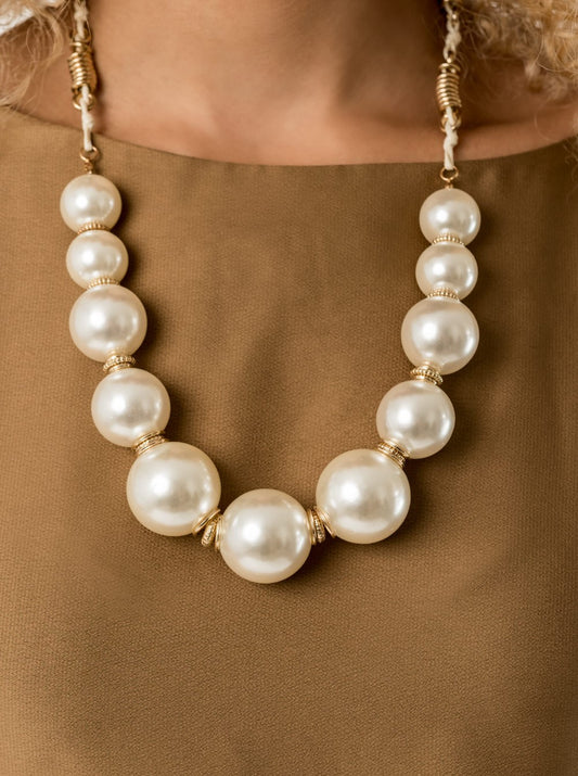 Pearly Prosperity Gold Necklace