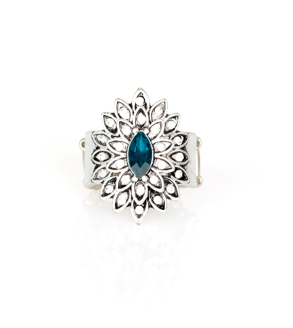 Blooming Fireworks Blue Ring