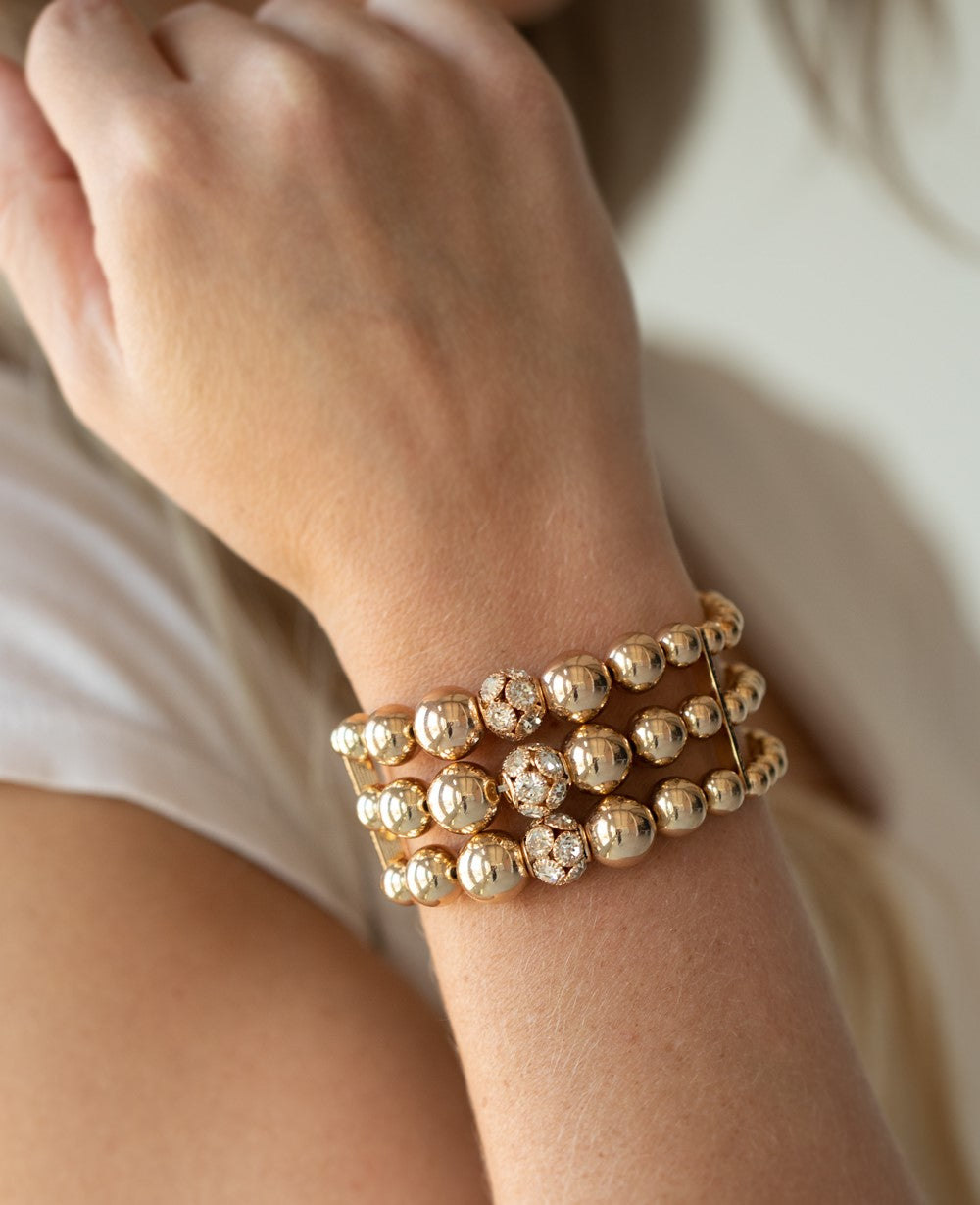 Icing On The Top Gold Stretch Bracelet