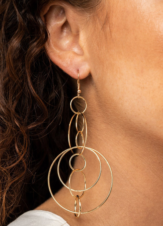 Running Circles Around You Gold Earrings