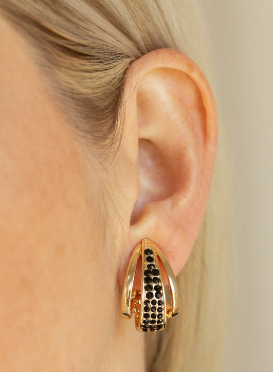 Bank Night Gold Clip-On Earrings