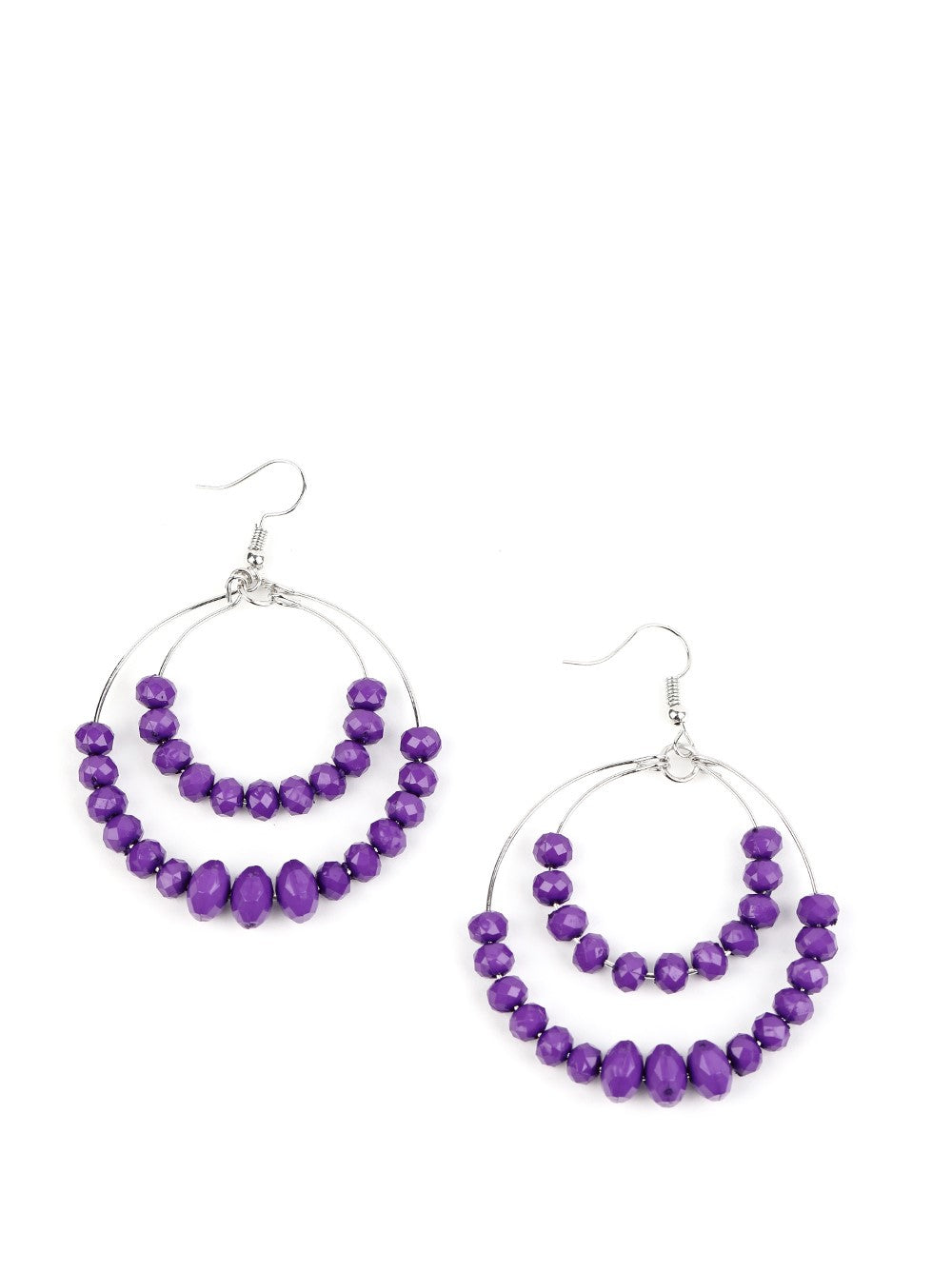 Paradise Party Purple Hoop Earrings