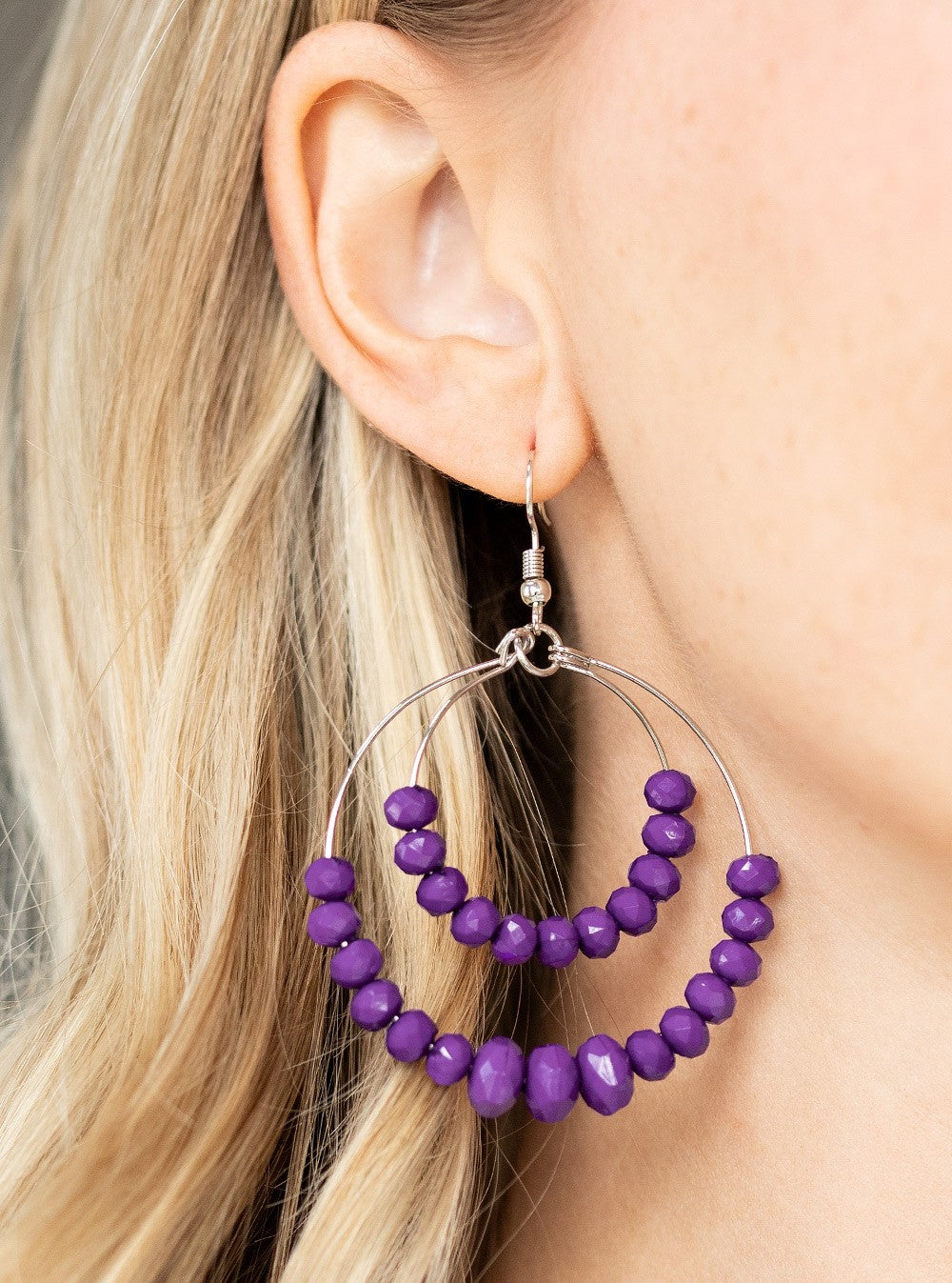 Paradise Party Purple Hoop Earrings