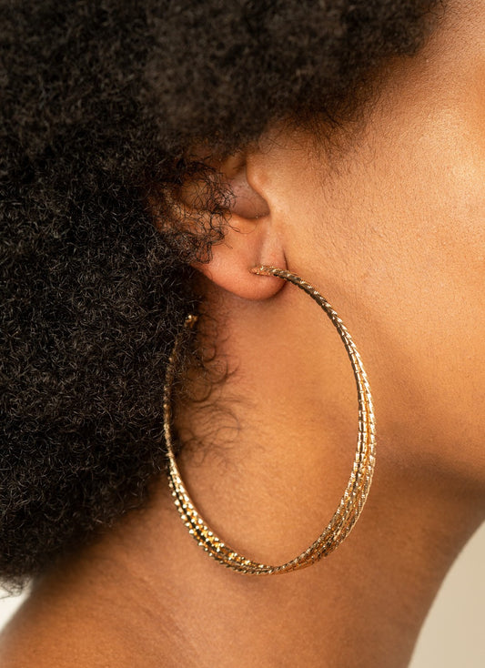 Watch And Learn Gold Hoop Earrings