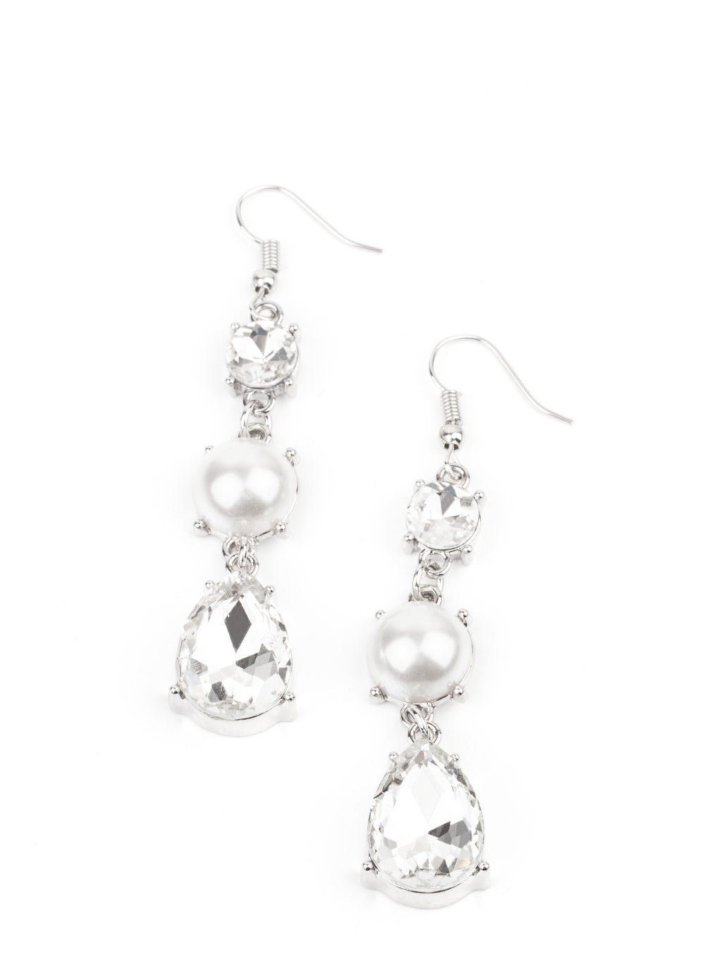 Unpredictable Shimmer White Earrings