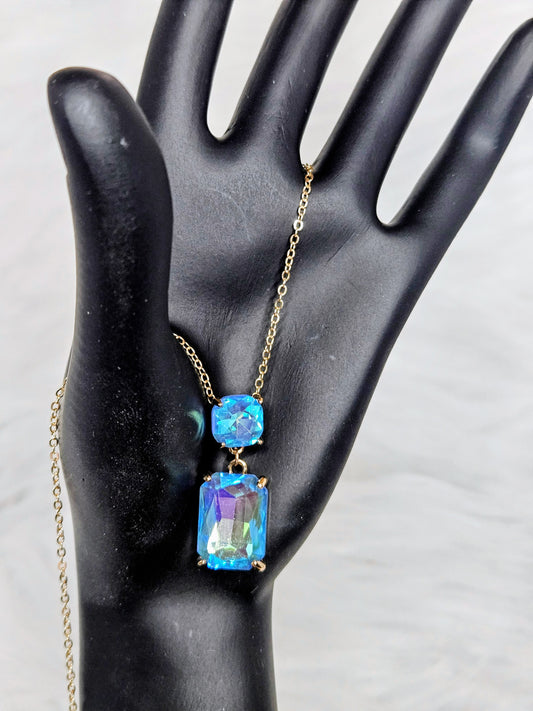 Azure Cascade Iridescent Necklace