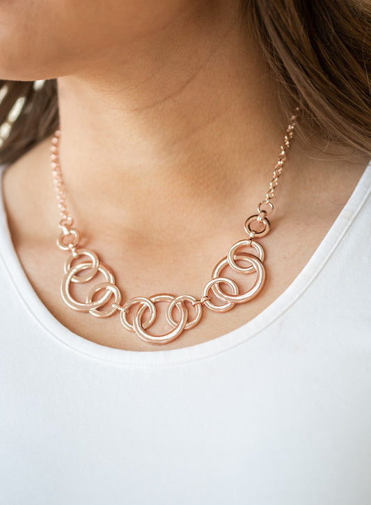 Going In Circles Rose Gold Necklaces