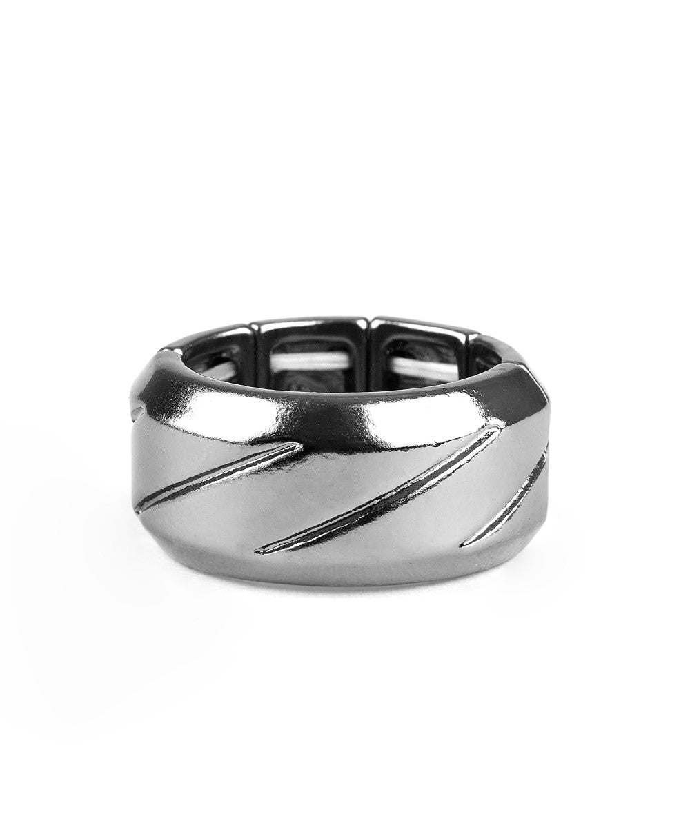 Sideswiped Men's Black Ring