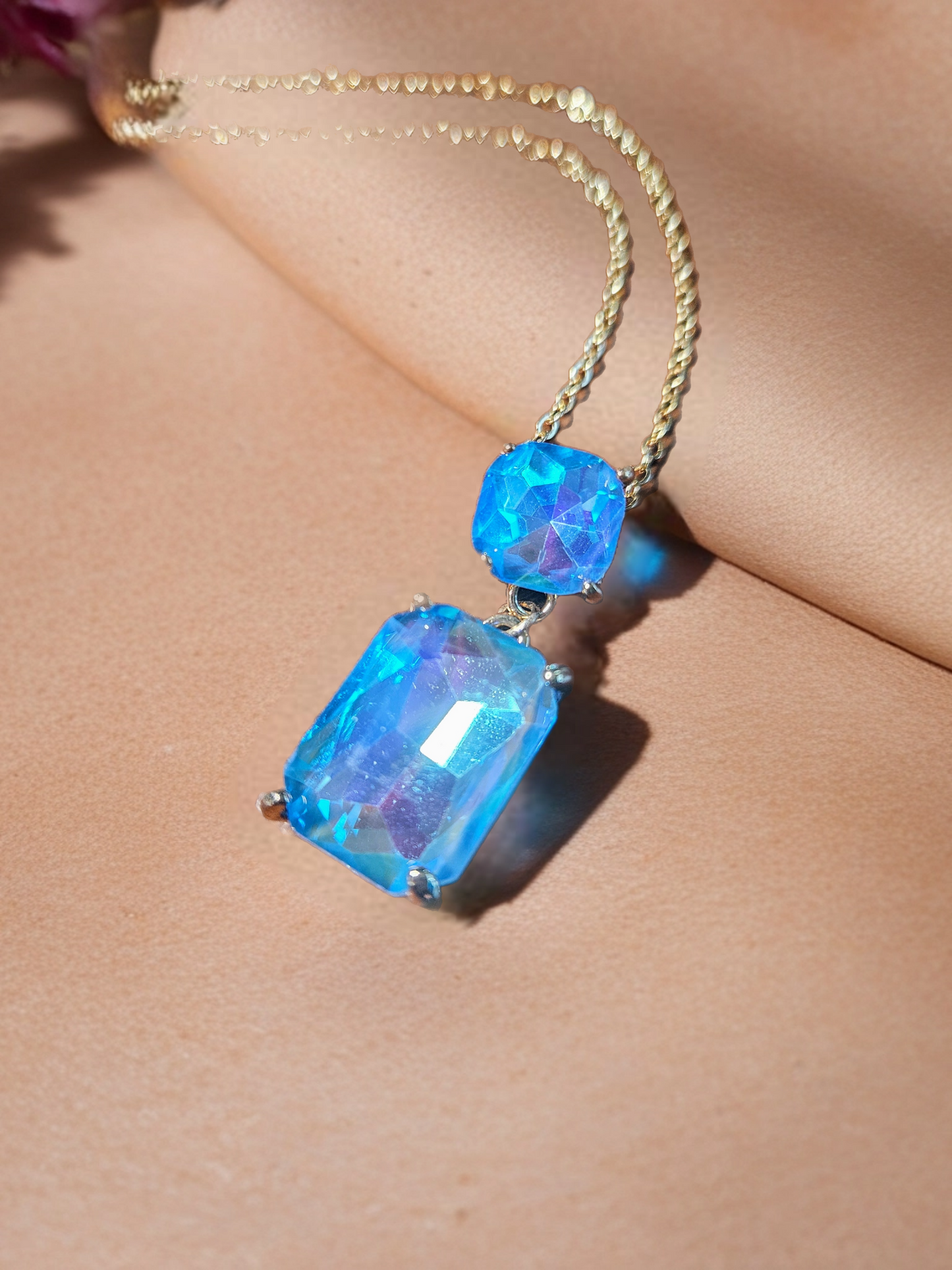 Azure Cascade Iridescent Necklace