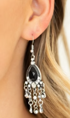 Bling Bliss Black Earrings