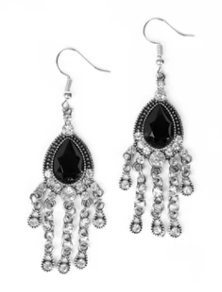 Bling Bliss Black Earrings