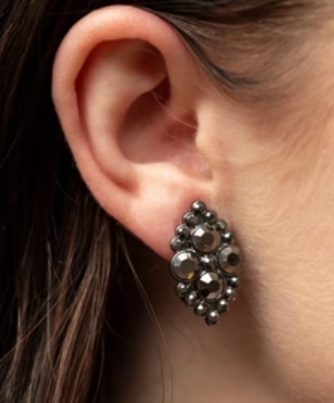 City Gardens Black Clip-On Earrings