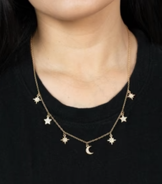 Cosmic Runway Gold Necklace