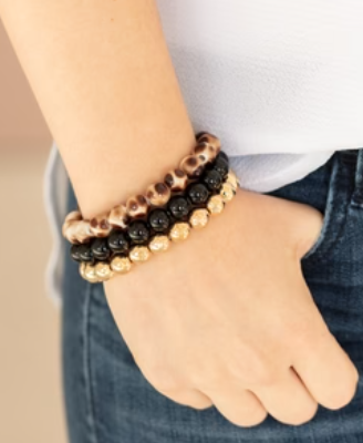 Courageously Couture Black Stretch Bracelet