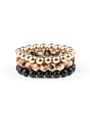 Courageously Couture Black Stretch Bracelet