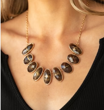 Elliptical Episode Brown Necklace