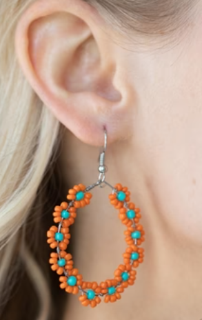 Festively Flower Child Orange Earrings