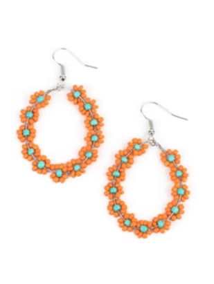 Festively Flower Child Orange Earrings