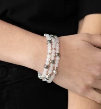 Here To STAYCATION White Stretch Bracelet